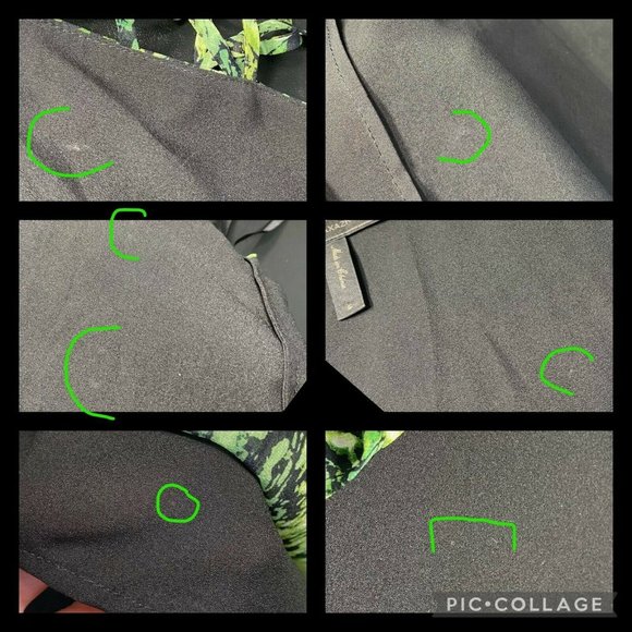 BCBGMAXAZRIA S Patterned Bakar Silk Cage Neck Tank Top In Evergreen Lined - Picture 11 of 12